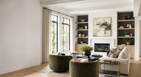 Finished interior room with installed details
